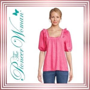 THE PIONEER WOMAN 1X Short Puffed Sleeve Shirt